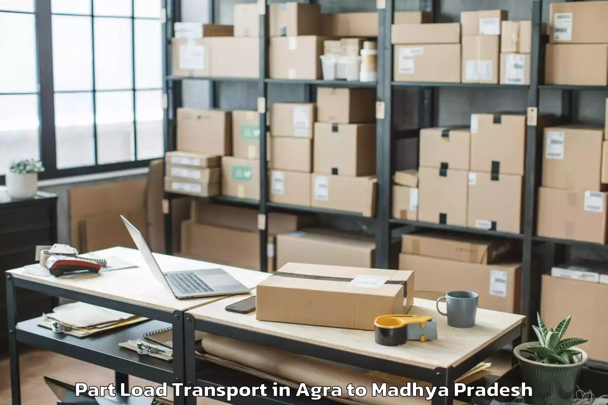 Book Agra to Bhanpur Part Load Transport Online